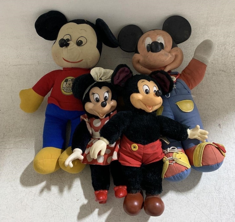 Vintage 1970-2000 - 7 Walt Disneys Musse och Mimmi Pigg plyschdockor bild 7