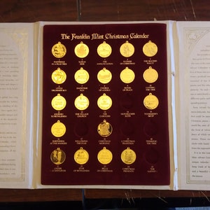 Die Franklin Mint Weihnachtskalender Gold 20 Medaillon Ornament Kollektion