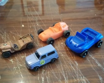 4 Vintage Durham Industries Inc. 1975 plastic toys plus TootsieToy and Ideal vehicles