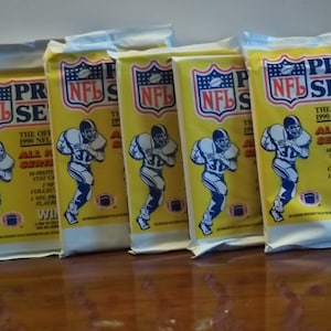 5 novos pacotes de cartas Pro Set 1990 da NFL Football Series II - pacote completo