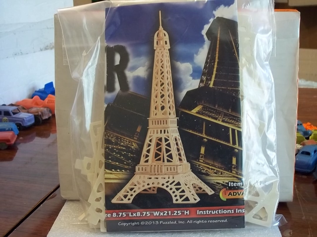 3dpuzzle the Eiffel Tower Puzzle, Woodcraft Model Kit, Craft Kit Etsy