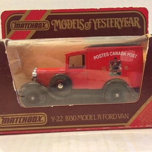 1984 Matchbox Models Of Yesteryear 1930 Model &#39;A&#39; Ford Van - Postes Canada Post, MIB