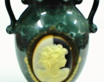 Mount Clemens Pottery beautiful woman cameo vase