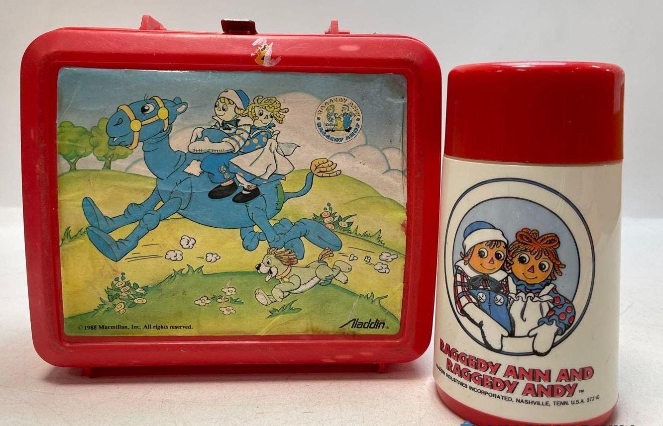Vintage 1980s Raggedy Ann & Andy Lunch Box and Thermos With Cup - Etsy