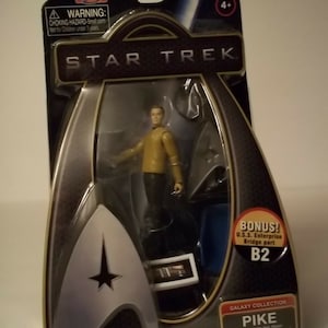 Star Trek Pike Galaxy Collection Figurine, + U.S.S. Enterprise Bridge, MIP