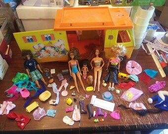 Vintage 1971 MCM Mattel Barbie Mod Era Country Camper RV Van Vehicle Dolls, Playset