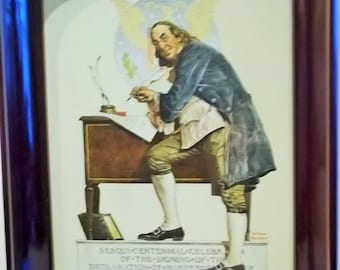 1776-1976 Signing Of The Declaration Of Independence, Norman Rockwell collector tray