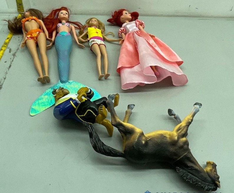 Barbie & Disney Princess Dolls - Ariel, Beast, Horse, Furniture, Wardrobe Closet, Barn image 12