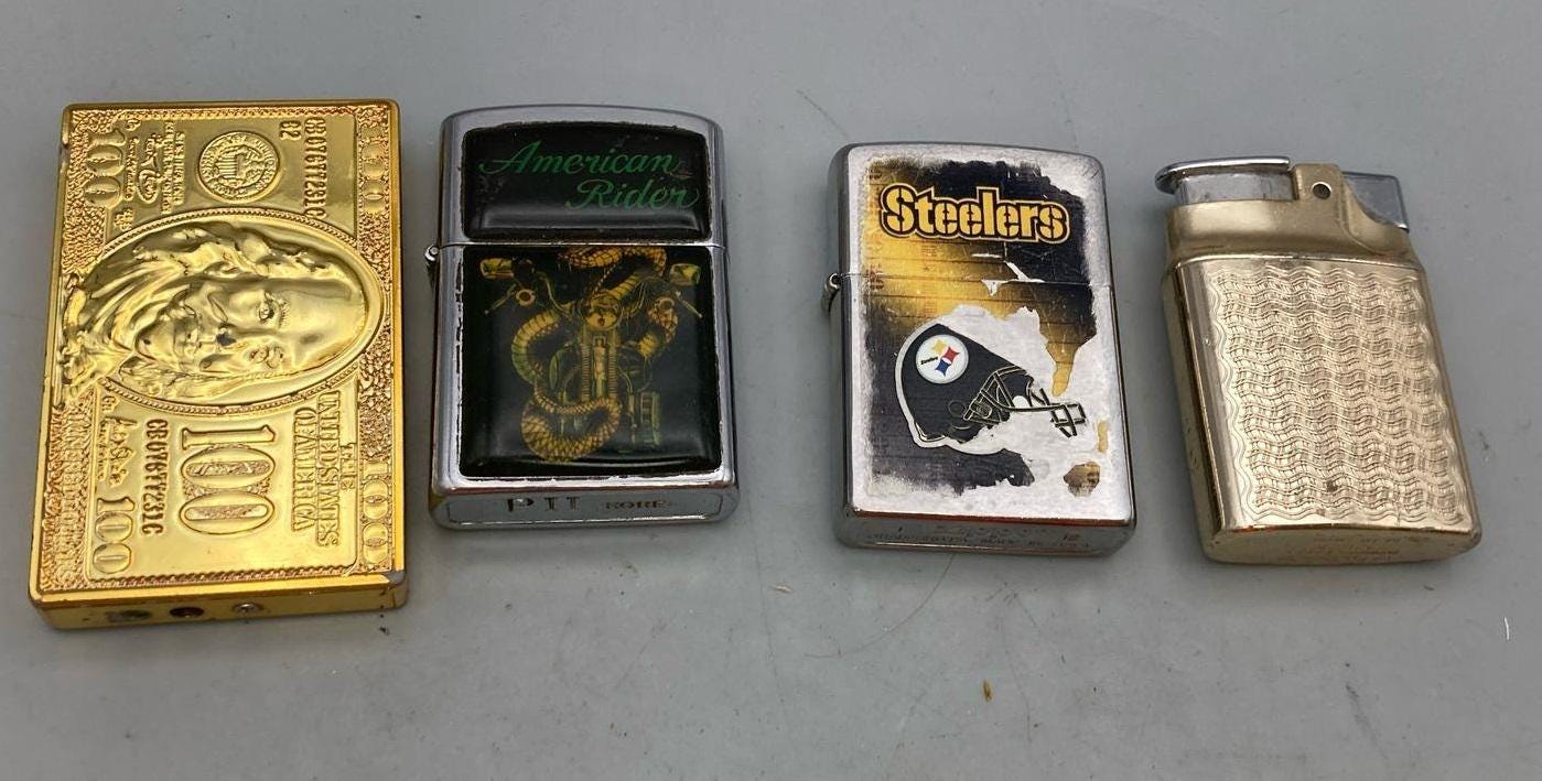 4 Vintage Ronson and Zippo - Pittsburgh Steelers Plus Others