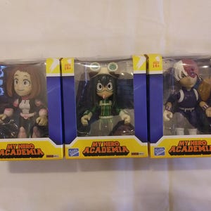 3 My Hero Academia - Tsuyu Asui, Ochaco Uraraka, Shoto Todoroki Vinyl Figures, IOB