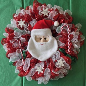 Christmas Wreath, Santa Wreath, Candy Cane Wreath, Snowflake Wreath (17")