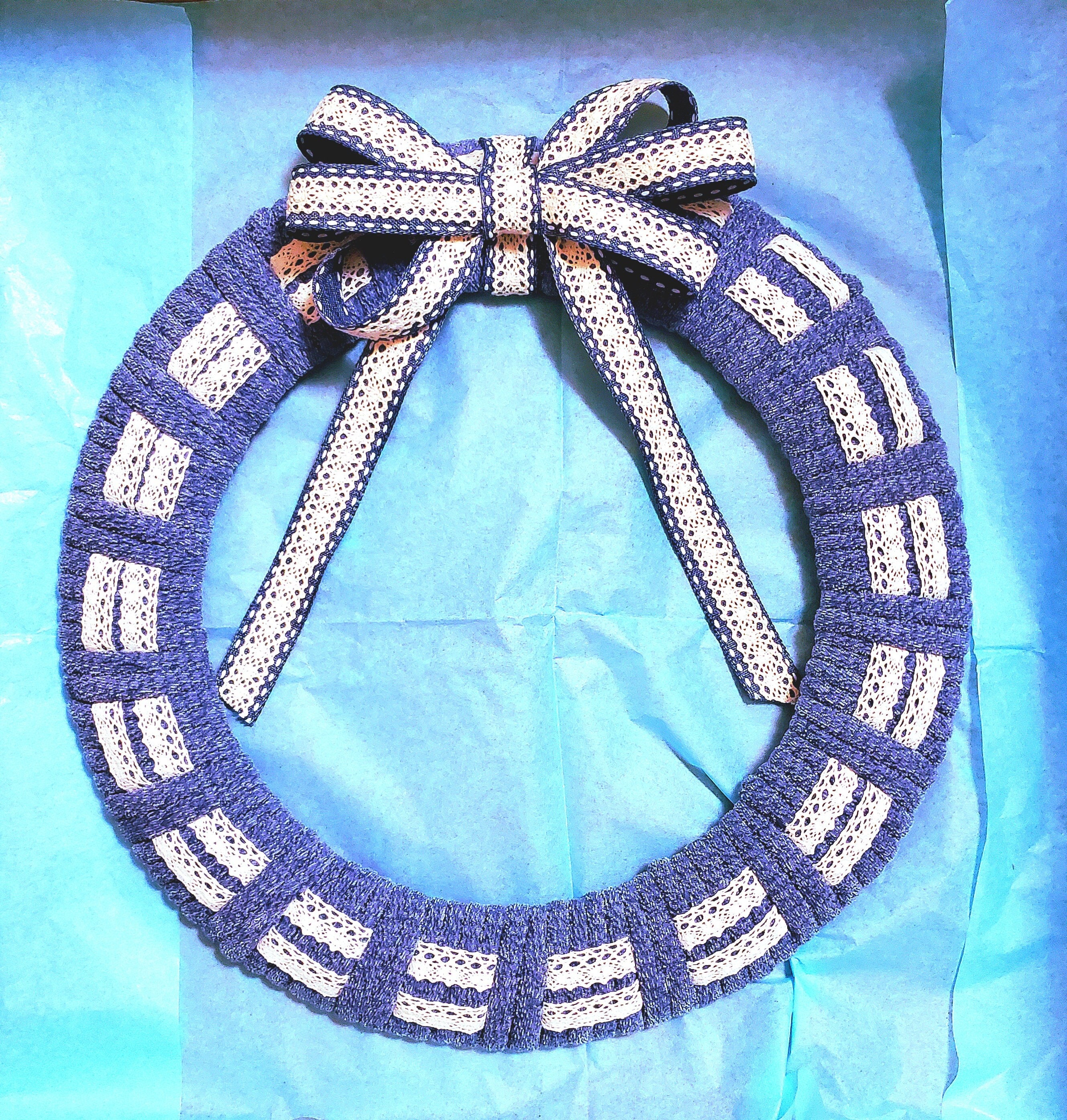 Scalloped Edge Ribbon Lace Cream Ribbon Wedding Ribbon Wired Wreath Ribbon  2.5 Inch wired