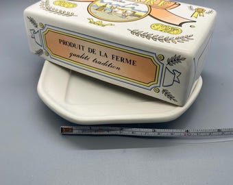 Ceramic butter tray made by EISA creations a  French artisan brand. Vintage.