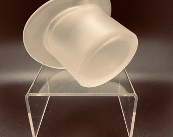 Val St Lambert Glass Top Hat Vintage 1970s