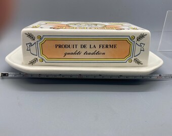 Ceramic butter tray made by EISA creations a  French artisan brand. Vintage.