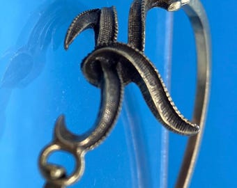 Vintage Initial “K” Hook Bracelet - Brass Tone Letter - 2003