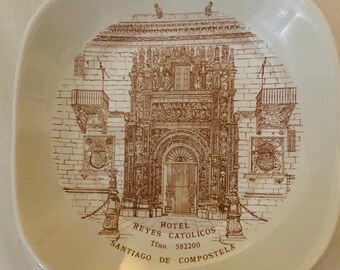Vintage Hotel Reyes Catolicos Dish, Santiago De Compostela Souvenir Tray