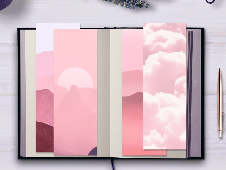 Pink Aesthetic Bookmark Set 4 Printable Bookmarks for Her - Etsy