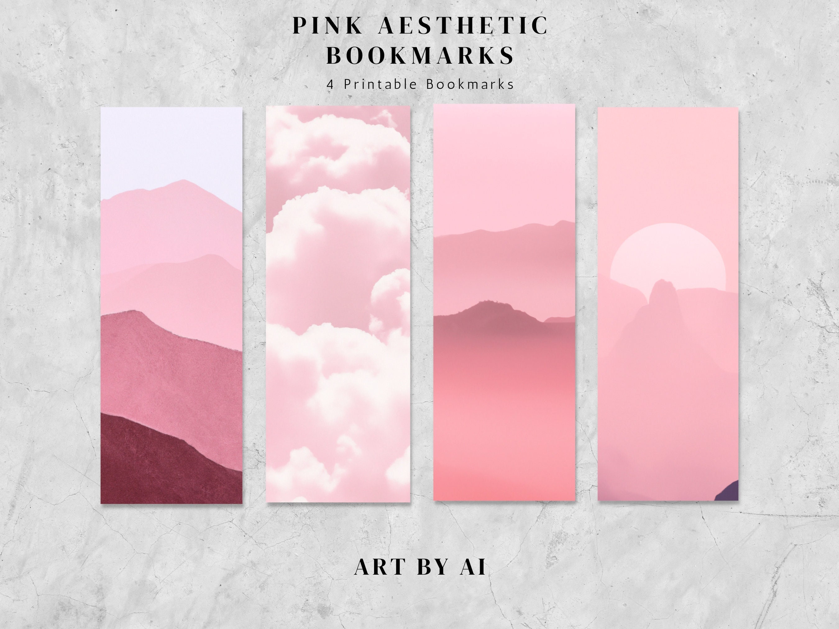 Pink Aesthetic Bookmark Set 4 Printable Bookmarks for Her - Etsy Denmark
