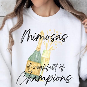 Mimosa Breakfast of Champions Graphic Crewneck Sweatshirt