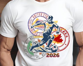 2026 Fotboll Fútbol Fan T-shirt | USA Kanada Mexiko kläder