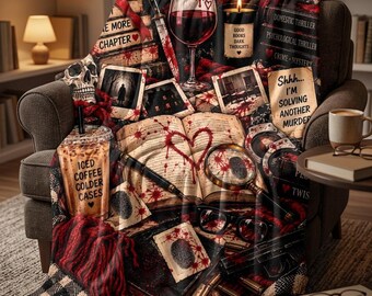 Book Lover Blanket, Reading Genre Throw, Romance, Thriller, Fantasy, Historical Fiction, Bookish Gift for Readers, 60x50