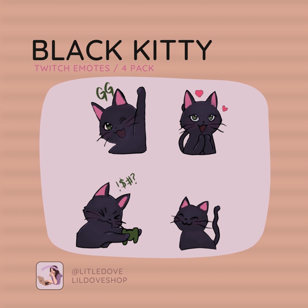 Black Kitty Twitch Emotes - Etsy Australia