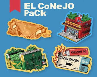 El Conejo 4-Pack SPECIAL PRICE | Retro, Vintage, Puerto Rico, Gift, Laptop, Water bottle, Caribbean, Boricua, Cell Phone, iPhone
