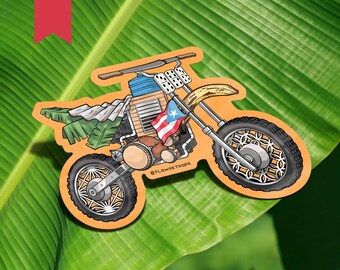 La Motora Matte Sticker | Puerto Rico, Bad Bunny, Reggaeton, Boricua, Pride, Laptop, Water bottle, Gift, Cell Phone, iPhone