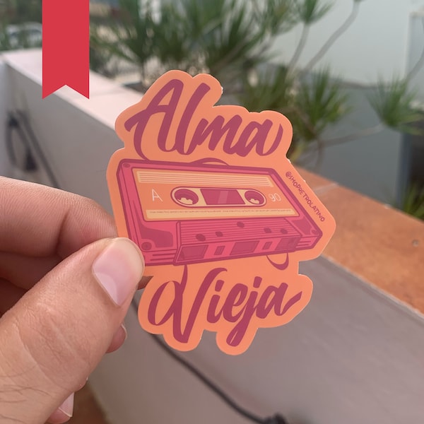 Alma Vieja Matte Sticker | Cassette tape, Retro, Vintage, Spanish, Music, Gift, Cute, Laptop, Water bottle