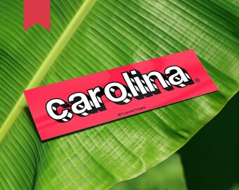 Carolina Word Block Matte Sticker | Pueblos, Puerto Rico, Barrio, Baseball, Pride, Laptop, Water bottle, Gift, Patria, Cell Phone, iPhone
