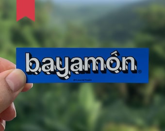 Bayamón Word Block Matte Sticker | Pueblos, Puerto Rico, Barrio, Vaqueros, Pride, Laptop, Water bottle, Gift, Patria, Cell Phone, iPhone