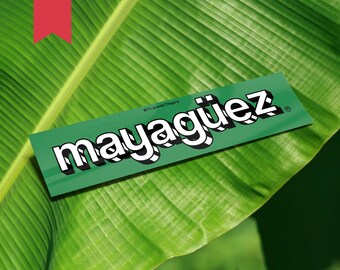 Mayagüez Word Block Matte Sticker | Pueblos, Puerto Rico, Barrio, Baseball, Pride, Laptop, Water bottle, Gift, Patria, Cell Phone, iPhone