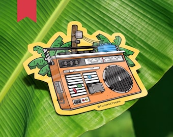 Isla FM Matte Sticker | Radio, Retro, Vintage, Puerto Rico, Gift, Laptop, Water bottle, Caribbean, Dominican, Pride, Cell Phone, iPhone