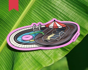 Piscina Urbana Matte Sticker | Beach, Funny, Puerto Rico, Gift, Laptop, Water bottle, Caribbean, Boricua, Cell Phone, iPhone