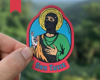 San Turce Matte Sticker | Puerto Rico, Gift, Laptop, Funny, Water bottle, Jesus, Food, Christmas, Navidad, Cell Phone, iPhone, Birthday