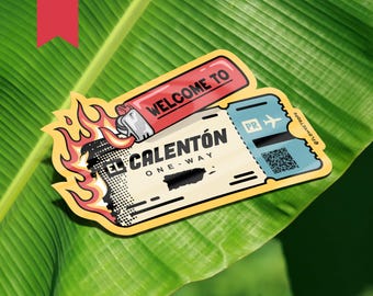 El Calentón Matte Sticker | Puerto Rico, Bad Bunny, Reggaeton, Boricua, Pride, Laptop, Water bottle, Gift, Cell Phone, iPhone