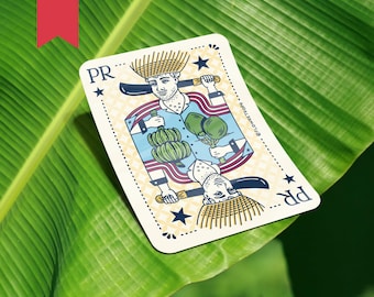 Carta El Jíbaro Matte Sticker | Retro, Vintage, Puerto Rico, Gift, Laptop, Water bottle, Caribbean, Boricua, Cell Phone, iPhone