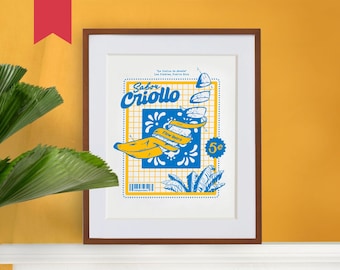 La Cocina de Abuela, 12x16 Screen Print | Puerto Rico, Bad Bunny, Sofrito, Boricua, Platano, Wall Art, Home Decor, Vintage, Coqui, Poster
