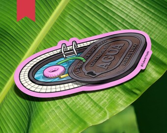 Piscina Urbana Matte Sticker | Beach, Funny, Puerto Rico, Gift, Laptop, Water bottle, Caribbean, Boricua, Cell Phone, iPhone
