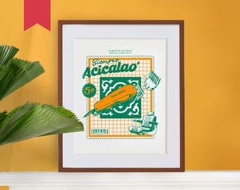 La Barbería del Barrio, 12x16 Screen Print | Puerto Rico, Bad Bunny, Barbershop, Boricua, Reggaeton, Wall Art, Home Decor, Art