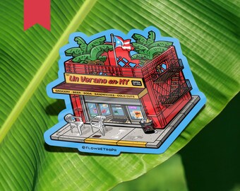 Un Verano en NY Matte Sticker | Retro, Vintage, Puerto Rico, Gift, Laptop, Water bottle, Caribbean, Boricua, Cell Phone, iPhone