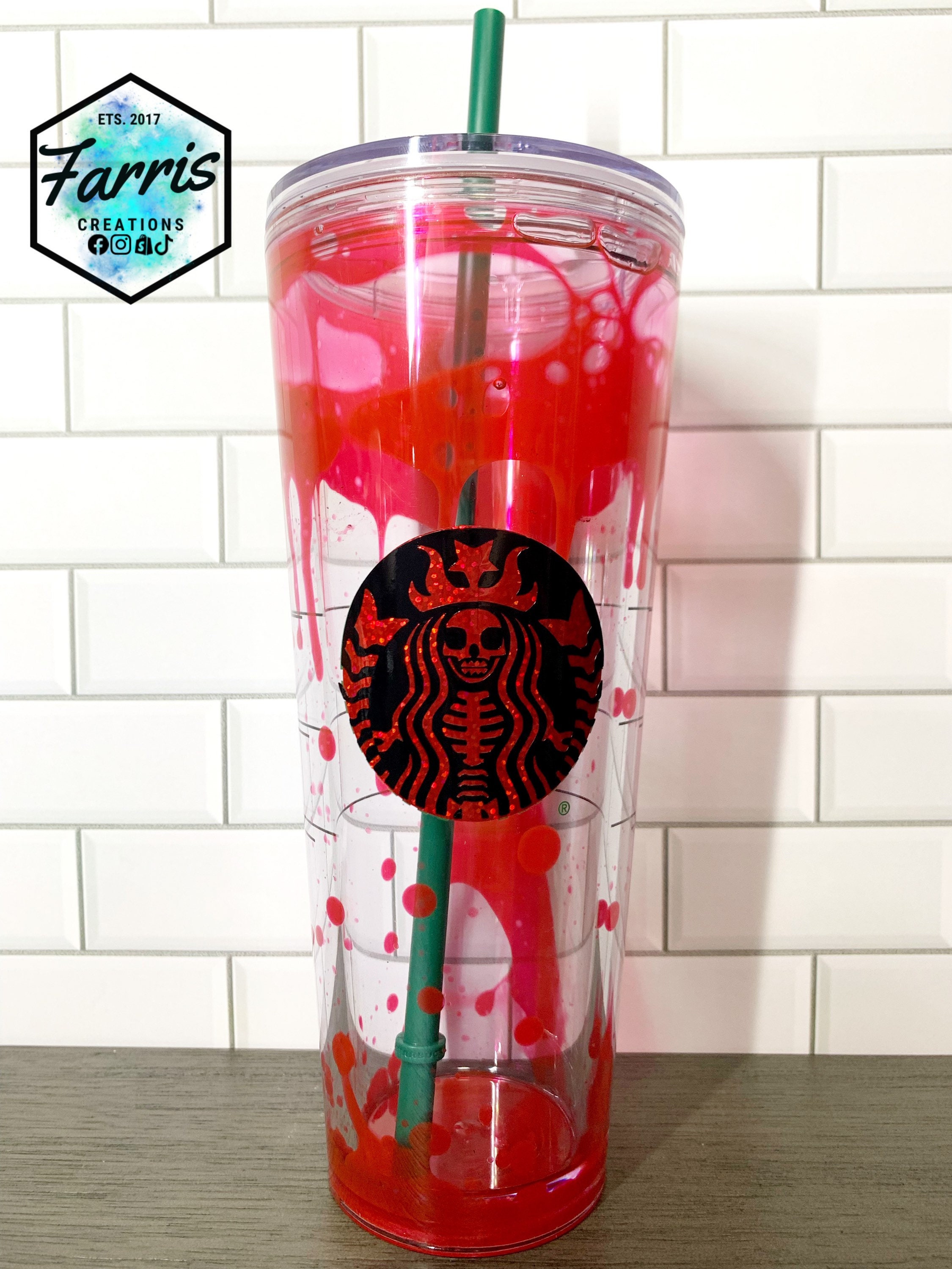 Blood Drip Starbucks Halloween Snowglobe Tumbler Mermaid - Etsy