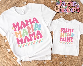 Groovy Mama and Mini Shirt,  Mommy And Me Matching Shirts, Mom and Kid Shirts, Hippie Mom Shirt