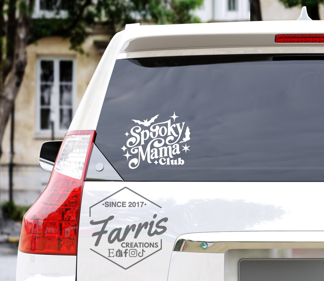 Spooky Mama Club Car Decal Halloween Car Accessories Cute Etsy
