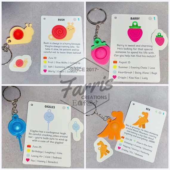 Pop It Pets Keychains, Pop It Keychains, Kids Party Favors, Kids