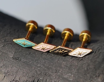 Gold stud earrings, stud earrings in 4 different colors, gold earrings made of stainless steel with 18k gold plating, SINGLE ITEMS!
