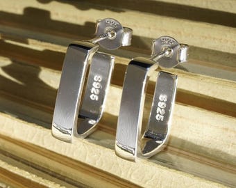 Hoop earrings, hanging earrings, 925 silver, rectangular, sterling silver, beautiful silver jewelry