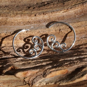 Creoles, ear studs silver, hanging earrings made of 925 silver, filigree shape, sterling silver, silver jewelry