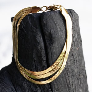 Gold bracelet, snake chain bracelet women made of 316L stainless steel with 18k gold plated, stainless steel jewelry